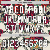 Custom Cream White-Black 3D Mexican Skull And Flower Authentic Baseball Jersey