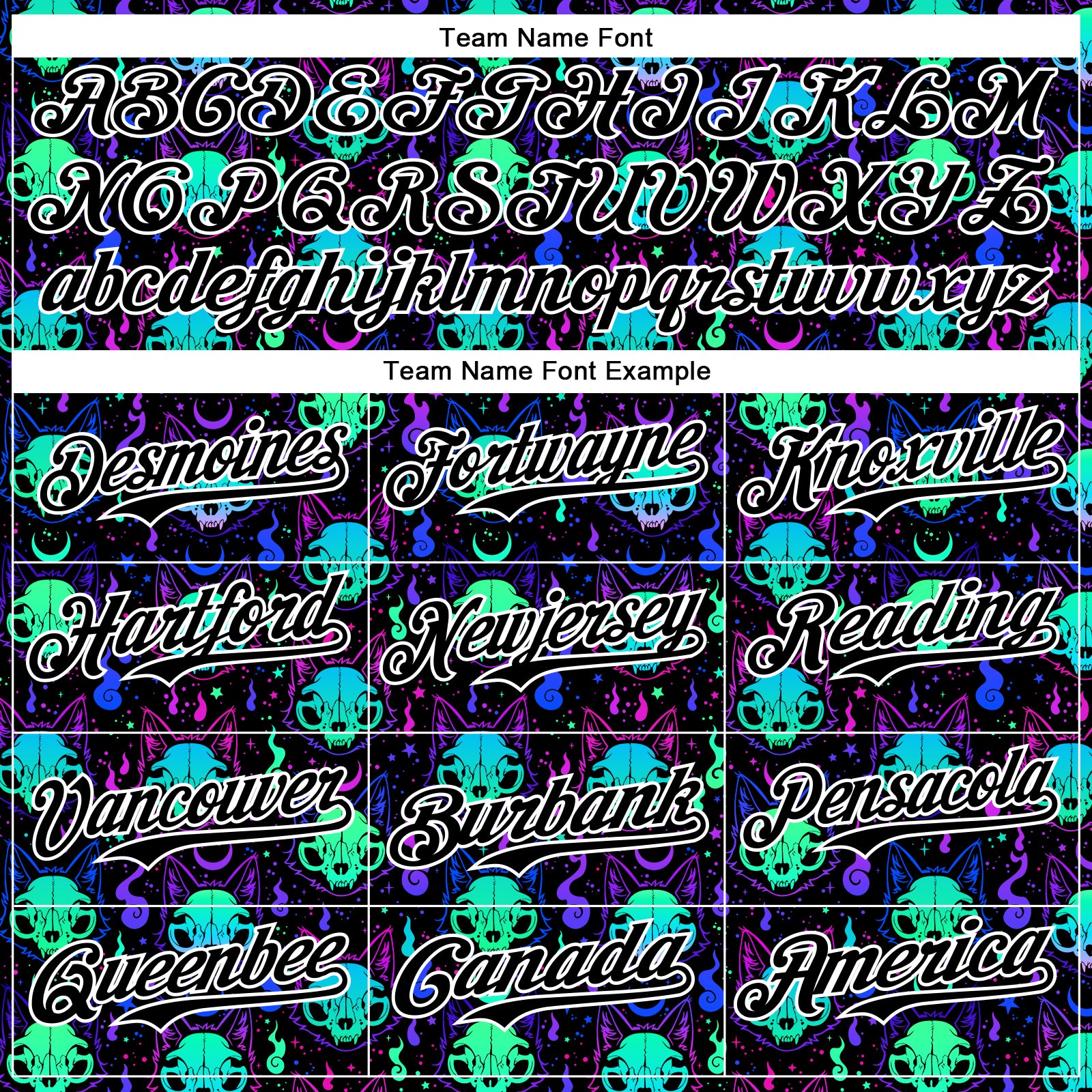 Custom Black White 3D Pattern Design Rave Psychedelic Neon Cat Skull Authentic Baseball Jersey