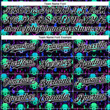 Custom Black White 3D Pattern Design Rave Psychedelic Neon Cat Skull Authentic Baseball Jersey