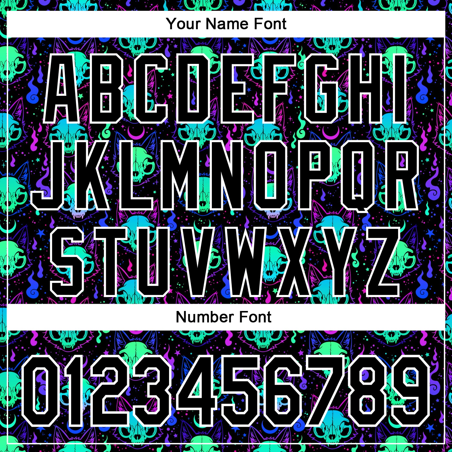 Custom Black White 3D Pattern Design Rave Psychedelic Neon Cat Skull Authentic Baseball Jersey