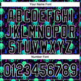 Custom Black White 3D Pattern Design Rave Psychedelic Neon Cat Skull Authentic Baseball Jersey