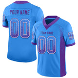 Custom Powder Blue Purple-White Drift Fashion Football Jersey