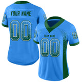 Custom Powder Blue Green-White Drift Fashion Football Jersey