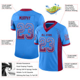 Custom Powder Blue Maroon-White Drift Fashion Football Jersey