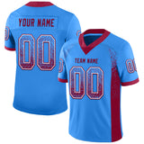 Custom Powder Blue Maroon-White Drift Fashion Football Jersey