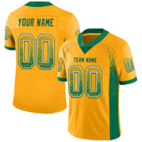 Custom Gold Kelly Green-White Drift Fashion Football Jersey