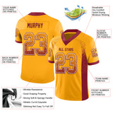 Custom Gold Crimson-White Drift Fashion Football Jersey
