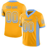 Custom Gold Powder Blue-White Drift Fashion Football Jersey
