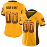 Custom Gold Black-Red Drift Fashion Football Jersey