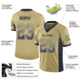 Custom Vegas Gold Navy-White Drift Fashion Football Jersey