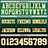 Custom Kelly Green White Black-Gold Mesh Authentic Fade Fashion Football Jersey