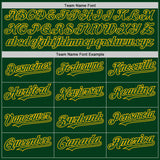 Custom Green Gold Mesh Authentic Throwback Baseball Jersey