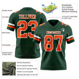 Custom Green Orange-White Mesh Authentic Football Jersey