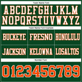 Custom Green Orange-White Mesh Authentic Football Jersey