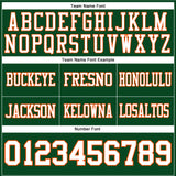 Custom Green White-Orange Mesh Authentic Football Jersey