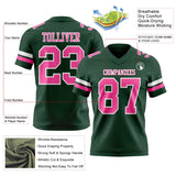 Custom Green Pink-White Mesh Authentic Football Jersey