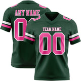 Custom Green Pink-White Mesh Authentic Football Jersey