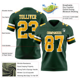 Custom Green Gold-White Mesh Authentic Football Jersey