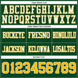 Custom Green Gold-White Mesh Authentic Football Jersey