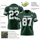 Custom Green White-Gray Mesh Authentic Football Jersey