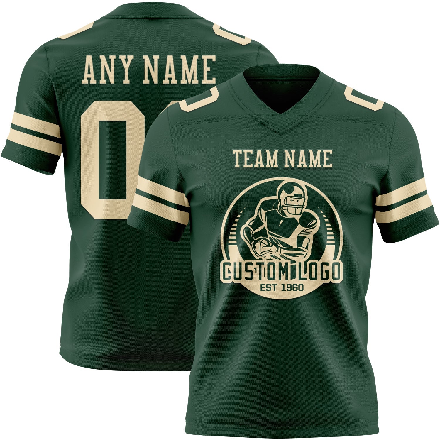 Custom Green Cream Mesh Authentic Football Jersey