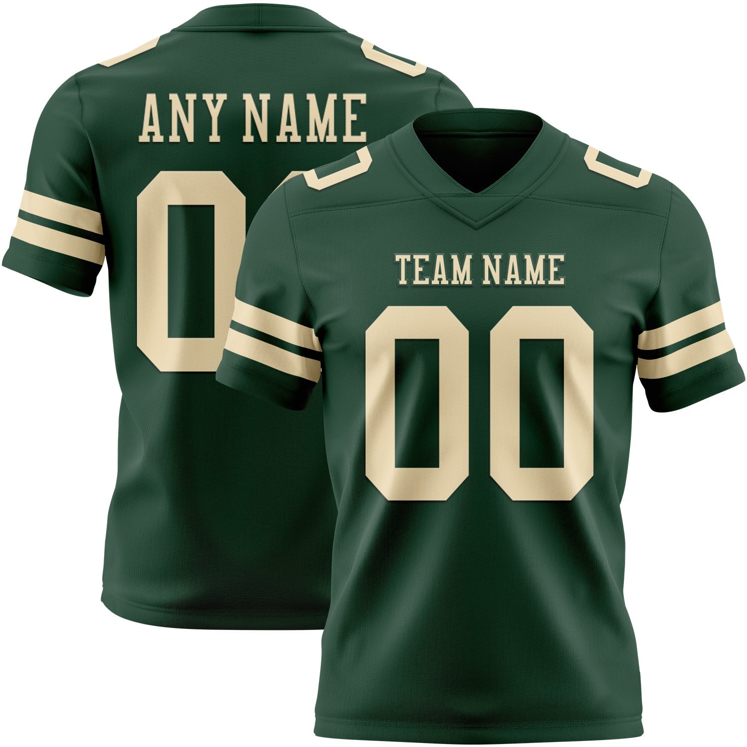 Custom Green Cream Mesh Authentic Football Jersey