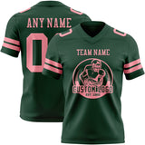 Custom Green Medium Pink Mesh Authentic Football Jersey