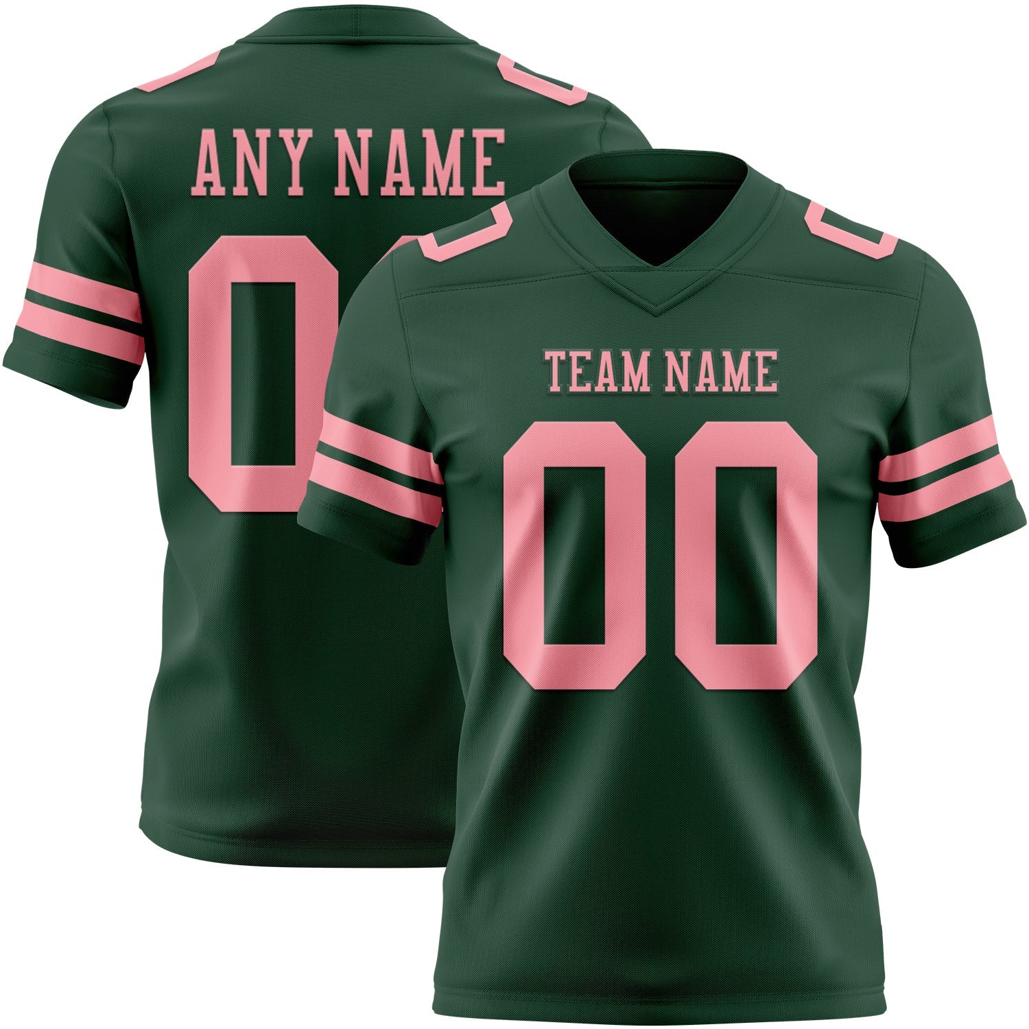 Custom Green Medium Pink Mesh Authentic Football Jersey