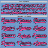 Custom Light Blue Pink-Black Hockey Jersey