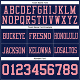 Custom Navy Medium Pink Mesh Authentic Football Jersey