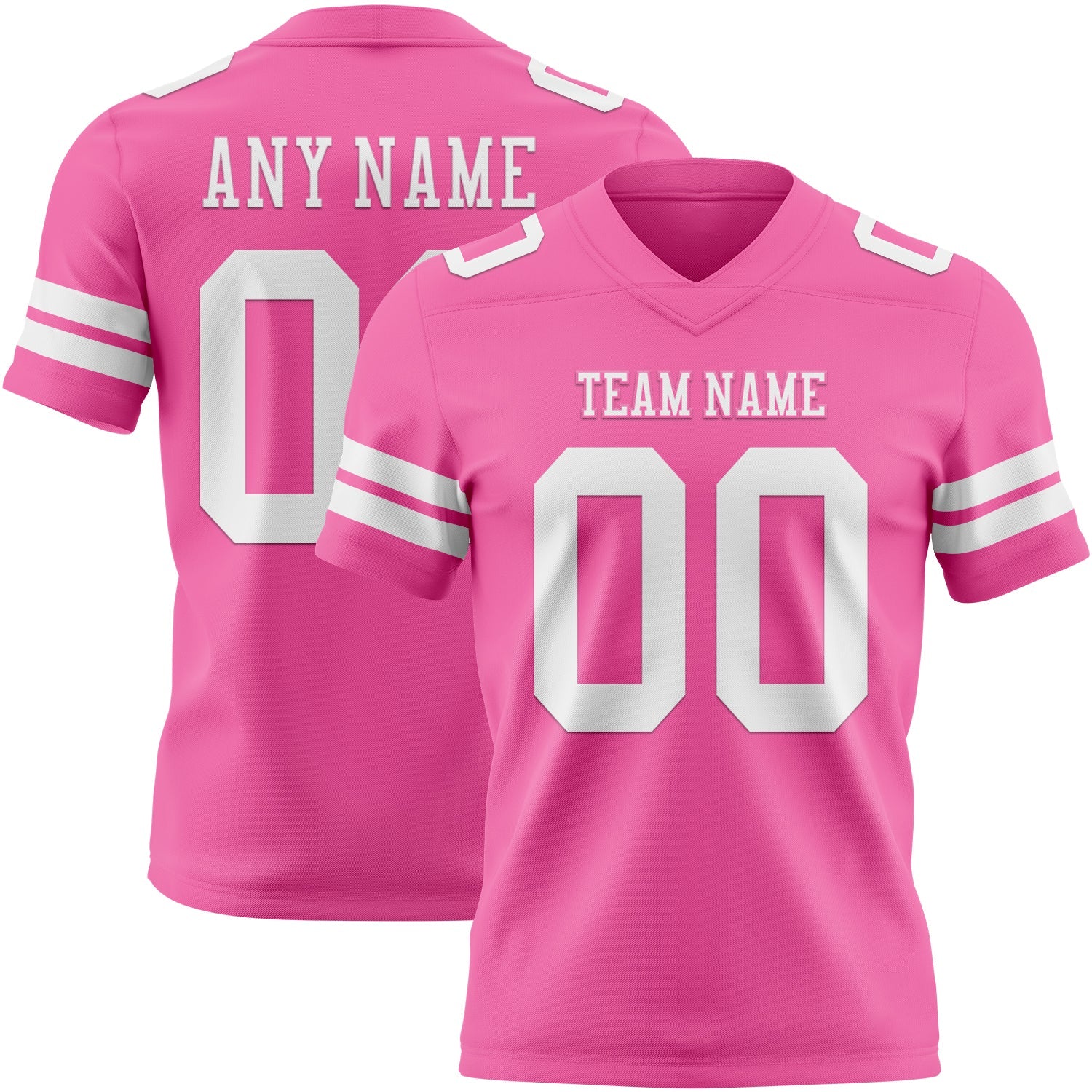 Custom Pink White Mesh Authentic Football Jersey