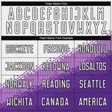 Custom White Medium Purple Purple-Black Gradient Geometric Shape Sublimation Soccer Uniform Jersey