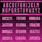 Custom Black Deep Pink-White Gradient Line Sublimation Soccer Uniform Jersey