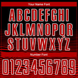 Custom Black Red-White Gradient Line Sublimation Soccer Uniform Jersey