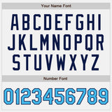 Custom White Sky Blue Pinstripe Navy Authentic Two Tone Baseball Jersey