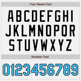 Custom White Sky Blue Pinstripe Black Authentic Two Tone Baseball Jersey