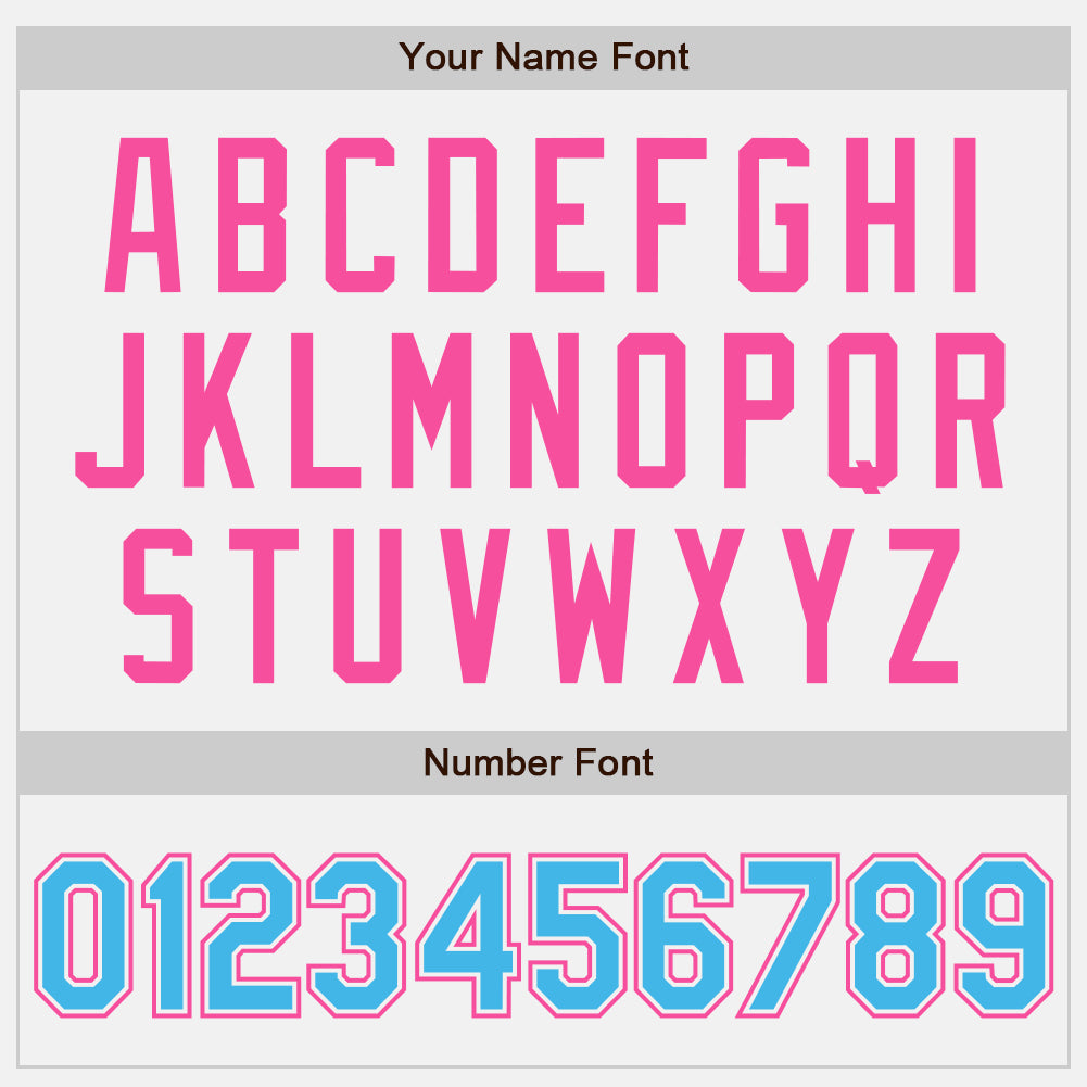 Custom White Sky Blue Pinstripe Pink Authentic Two Tone Baseball Jersey