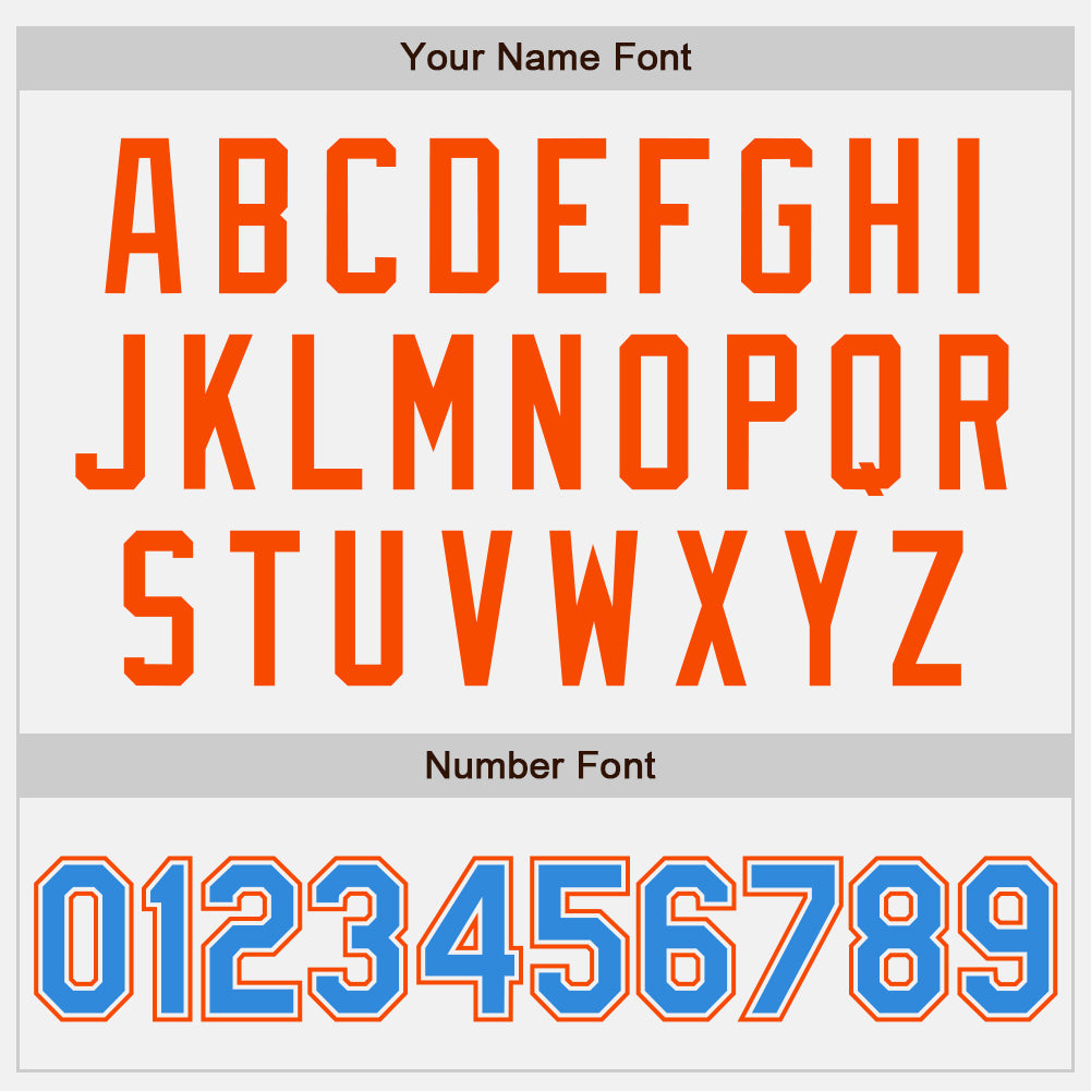 Custom White Electric Blue Pinstripe Orange Authentic Two Tone Baseball Jersey