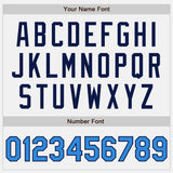 Custom White Electric Blue Pinstripe Navy Authentic Two Tone Baseball Jersey