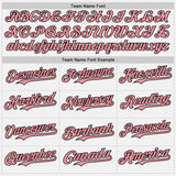 Custom White Medium Pink Pinstripe Black Authentic Two Tone Baseball Jersey