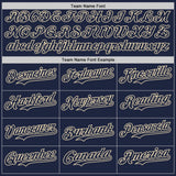 Custom Navy Cream Pinstripe Cream Authentic Two Tone Baseball Jersey