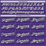 Custom Purple Black Pinstripe White Authentic Two Tone Baseball Jersey