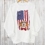 America Flag Dog Sweatshirt- Photo Personalized Pullover Sweatshirt