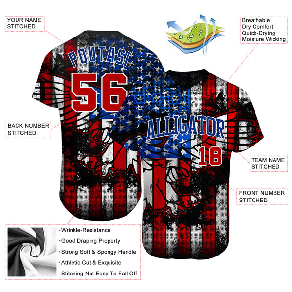 Custom Black Royal-White 3D Pattern Design Authentic Baseball Jersey Sale –  UKSN INC