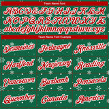 Custom Stitched Kelly Green Red-White Christmas 3D Sports Pullover Sweatshirt Hoodie