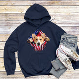 American Flag With Pet Photo Personalized Pullover Hoodie