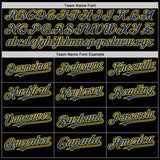 Custom Black Royal-Yellow Authentic Sleeveless Baseball Jersey