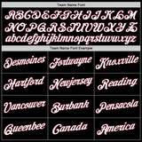 Custom Black White-Crimson Authentic Baseball Jersey