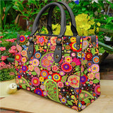 Colorful floral Lava Leather Bag, Amazing Purses For Women