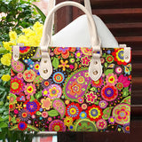 Colorful floral Lava Leather Bag, Amazing Purses For Women